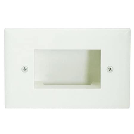 Cmple CMPLE 624-N Wall Plate- Recessed Easy Mount Low Voltage Cable; Slim Fit- Lite Almond 624-N